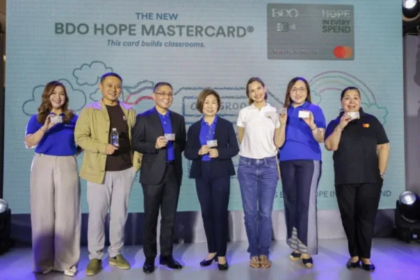 Executives of DepEd, Friends of Hope Inc. (HOPE), and BDO during the launch of the BDO-HOPE Mastercard, which aims to turn purchases into classrooms