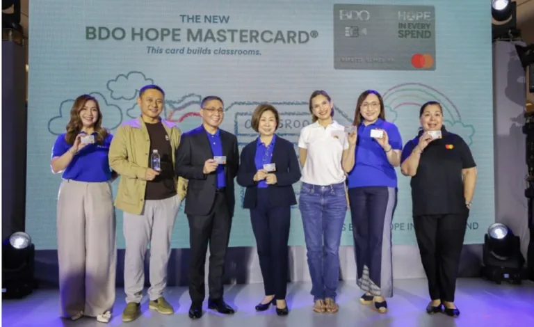 Executives of DepEd, Friends of Hope Inc. (HOPE), and BDO during the launch of the BDO-HOPE Mastercard, which aims to turn purchases into classrooms