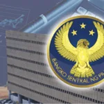 BSP logo on top of its building to show how the central bank's action to cut key rate as FDI inflows rise is supporting economic growth