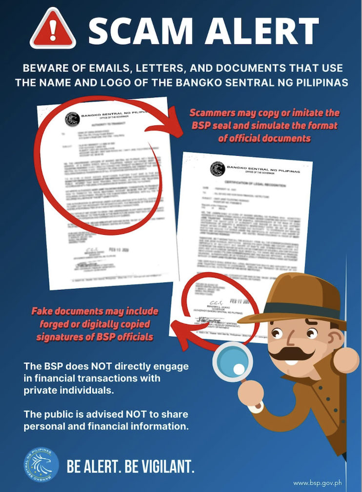 BSP sounds alarm on fraudsters impersonating central bank officials 2 BSP scam