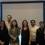 Executives of CLAP strike a pose during a media event as the group pushes media action vs. predatory lending