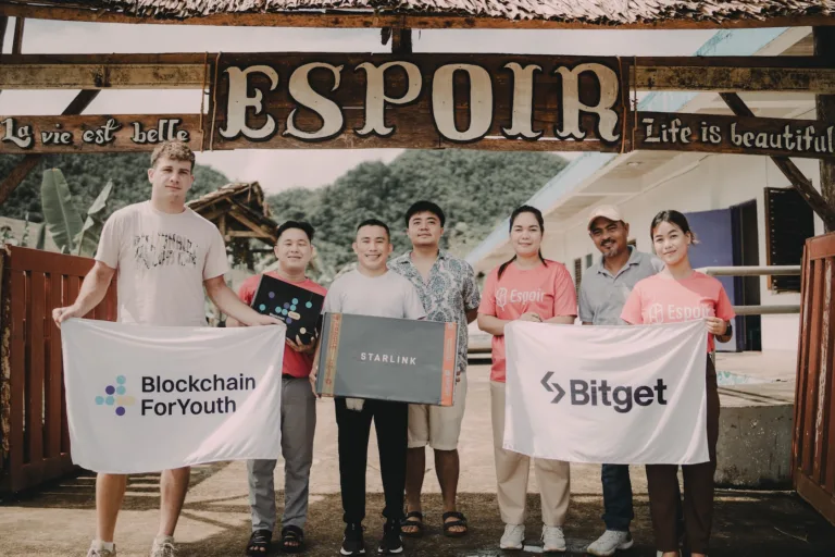 Bitget brings Starlink-powered internet to over 7,300 students, as shown in this photo of students from Espoir School of Life - receiving the gadget from Starlink
