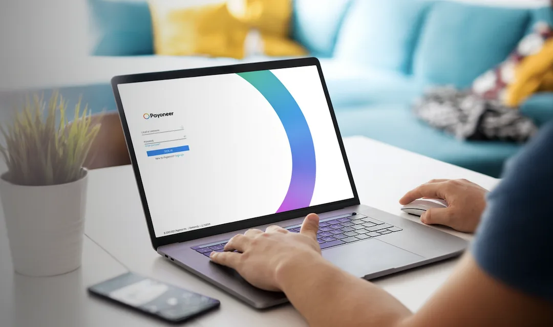 Image of laptop with Payoneer app as the company positions itself as key payments partner as Filipino SMBs go global this holiday season