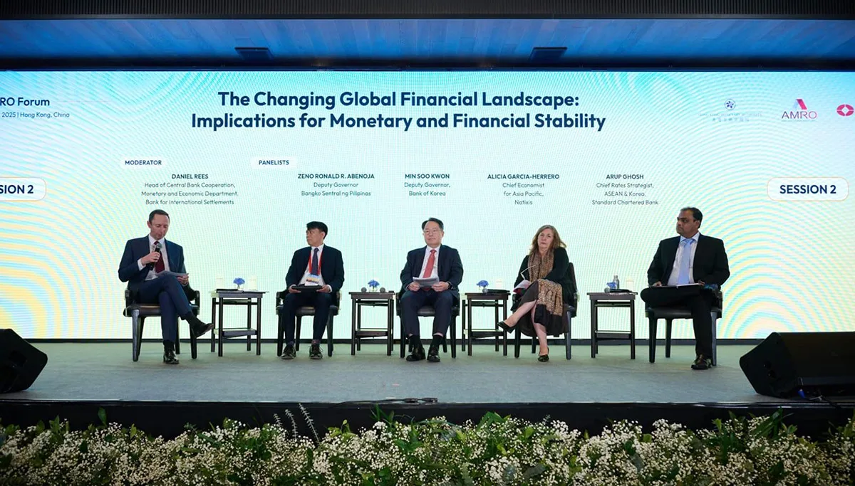 BSP Deputy Governor Zeno Ronald R. Abenoja together with the other panelists during the 4thASEAN+3 Economic Cooperation and Financial Stability Forum (AMRO Forum) in Hong Kong