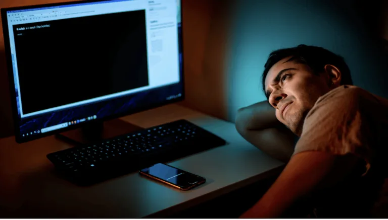 A man falls asleep on his working desk during Reddit global outage, which shows why today’s digital infrastructure is more fragile than ever