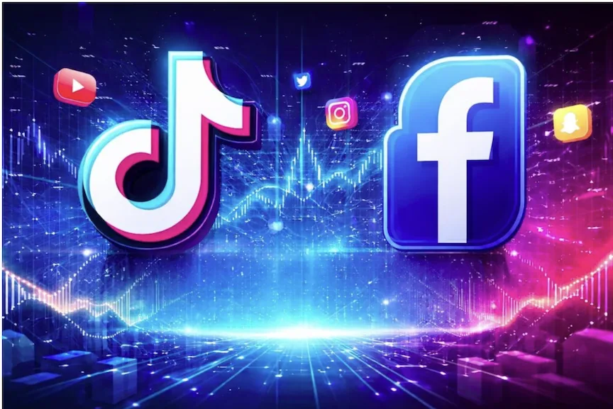 TikTok and Facebook logos