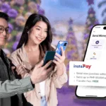Poster showing 2 people holding a mobile phone with the UnionDigital Bank app as the bank rolls out unlimited, free InstaPay transfers ahead of peak holiday 'padala season'