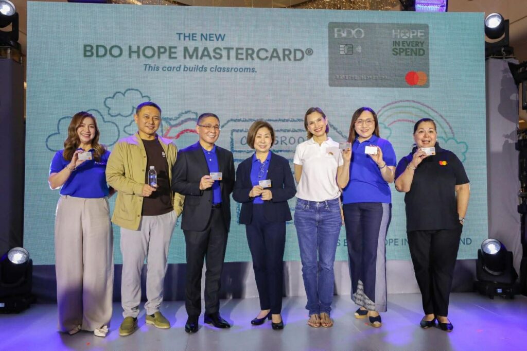 Education Secretary Sonny Angara on Wednesday joins executives from BDO Unibank Inc. and Friends of Hope Inc. (HOPE) during the launch of the BDO HOPE Mastercard, a new partnership where every card transaction helps fund the construction of public school classrooms. 
