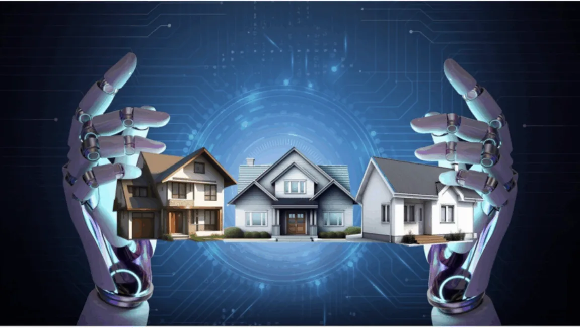 BSP's PH Property Report showing a robot hand holding together miniature houses