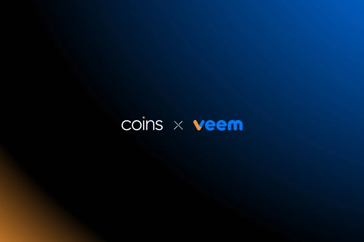 Logo of Veem and Coins.ph as they join forces to improve cross-border payments with smarter digital solutions