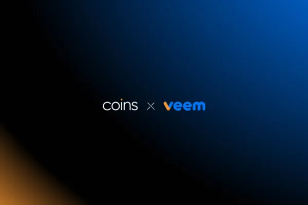 Logo of Veem and Coins.ph as they join forces to improve cross-border payments with smarter digital solutions