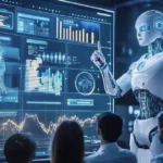 Image of a robot teaching humans as Vertiv flags AI-driven shift in data center design, power, and cooling