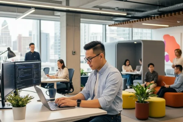 Image of a man at work as Philippine fintech hiring tightens as firms shift from growth to resilience