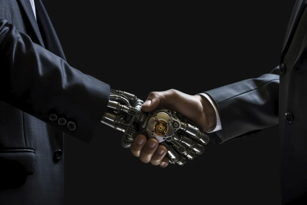 AI lending revolutionizes credit access in the Philippines, but risks remain 2 Ai robot hand shaking human hand