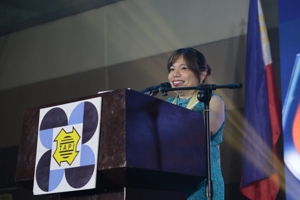 PRSP President Ana Pista delivers a keynote address at DOST-TAPI’s 39th anniversary celebration.