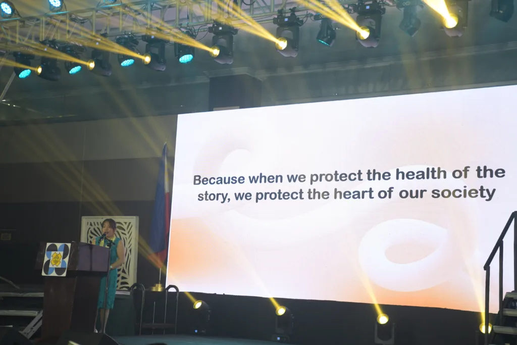 PRSP President Ana Pista delivers a keynote address at DOST-TAPI’s 39th anniversary celebration.