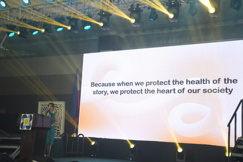 PRSP President Ana Pista delivers a keynote address at DOST-TAPI’s 39th anniversary celebration.