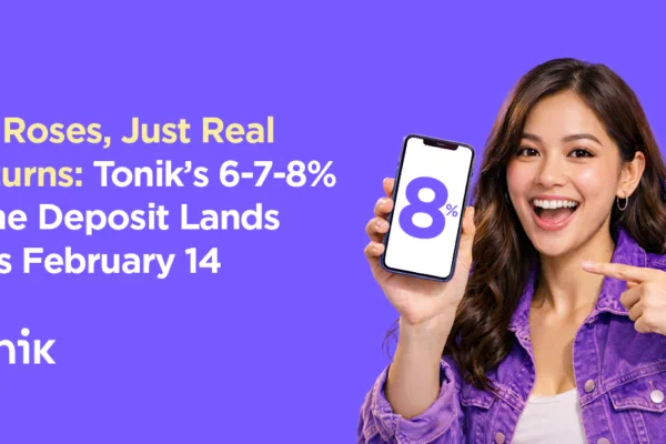 A girl holding a mobile phone as Tonik Supercharges Time Deposit Offering with 6–7–8% Rates — No Conditions, No Catch, and Accessible to Everyone