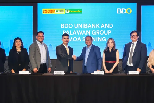 Executives from Palawan Group and BDO formalize their strategic partnership, launching a collaboration to deliver faster, more convenient financial services to Filipinos nationwide