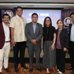 (L-R) Sub-Com Chair, JFINEX Summit, Darwin Saribay; FINEX Foundation, Liaison Trustee Edith Dychiao; Overall Chair of the Junior FINEX Committee and Finance Director of Watsons Philippines Joweehlyn Liao; Keynote Speaker Eugene Dela Cruz; CFO of JPMorgan Chase & Co. N.A. - Philippine Global Service Center, Archiebald Marchan; and FINEX Foundation Chairman, Edmund Alan Qua Hiansen