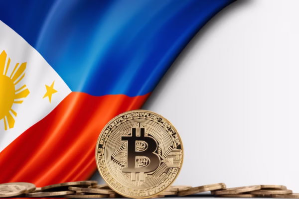 A Philippine flag and fiat currency used to show the PH financial system's journey from Bitcoin to peso rails