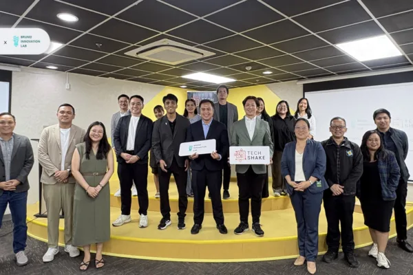 TechShake and Brunei Innovation Lab representatives pose with Philippine startup ecosystem stakeholders during the MOU signing ceremony in Pasig City.
