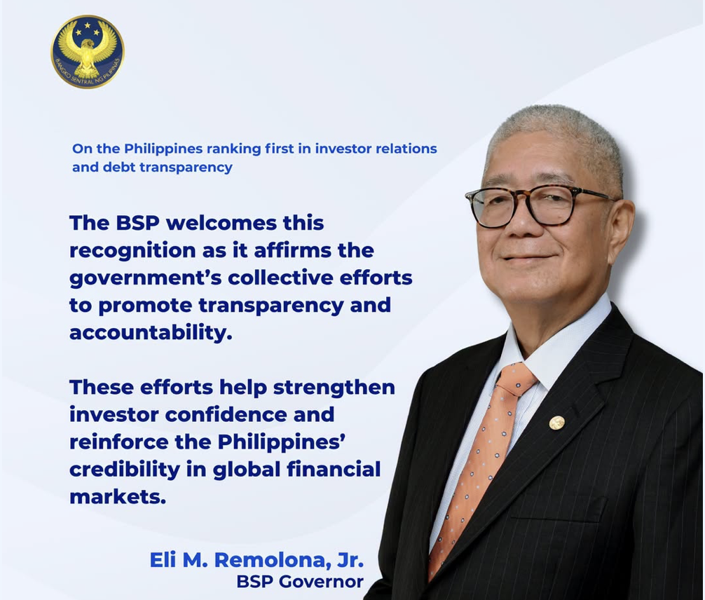 PH reclaims top spot in global investor relations, debt transparency ranking 2 BSP