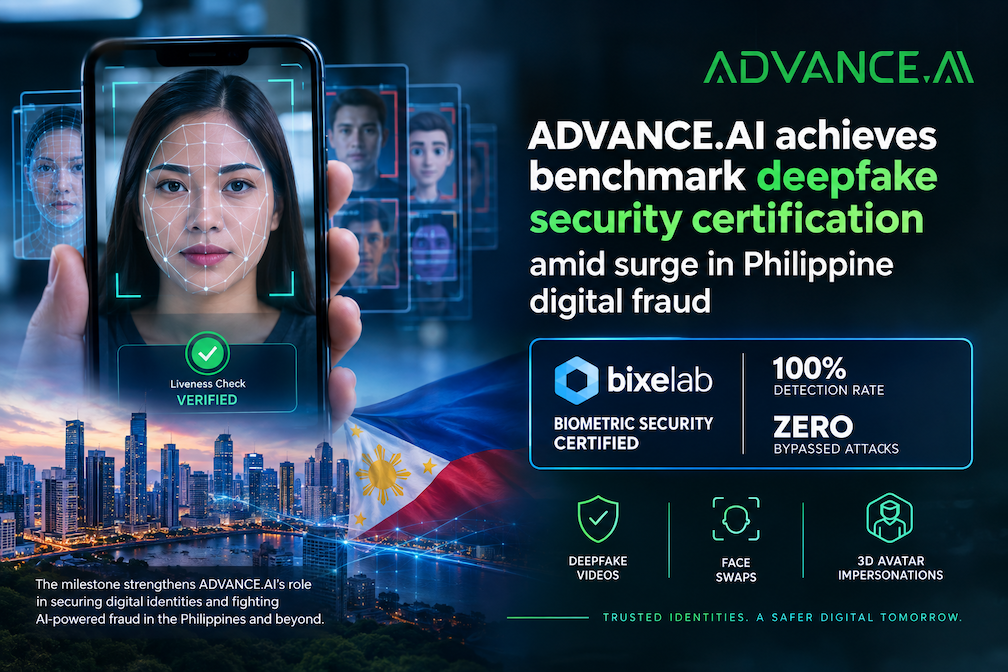 ADVANCE.AI achieves benchmark deepfake security certification amid surge in Philippine digital fraud