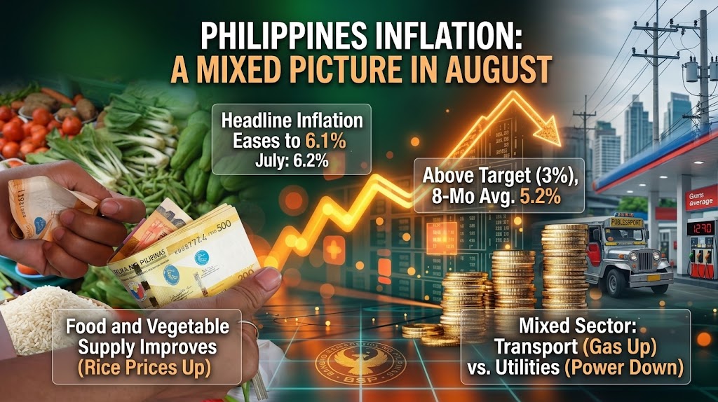 Inflation eases further to 6.1% in August as food price pressures cool